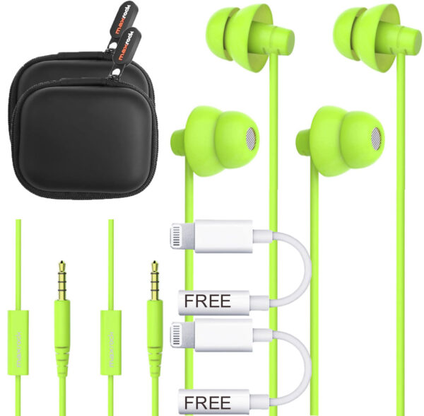 Maxrock Earbuds Free Shipping Green with Lightning Converter