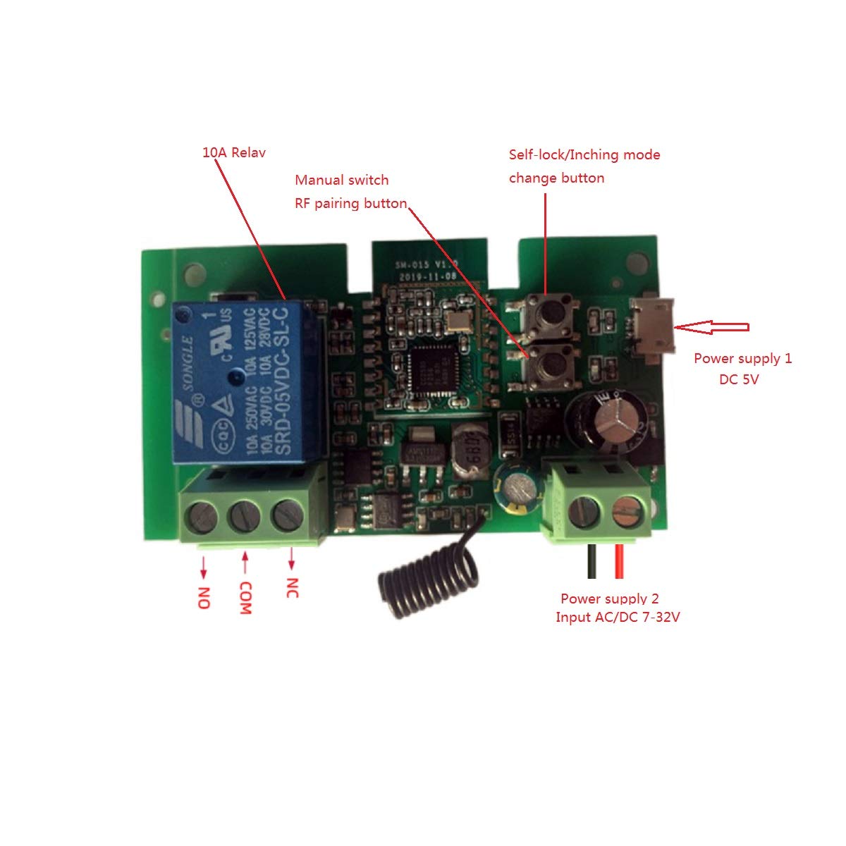 1ch Smart Home Dry Contact Zigbee Relay Switch - Image 3
