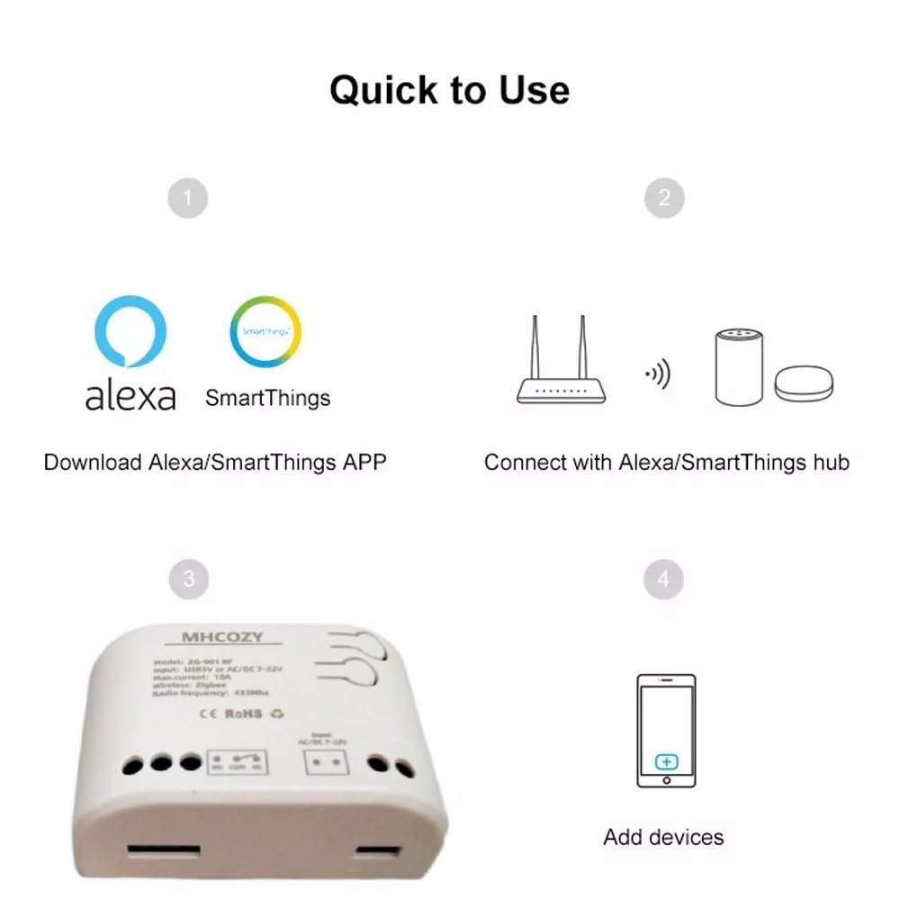 1ch Smart Home Dry Contact Zigbee Relay Switch - Image 7